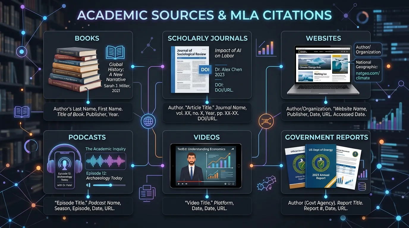 How to Cite Different Source Types in MLA - Academic Citation Guide Thumbnail