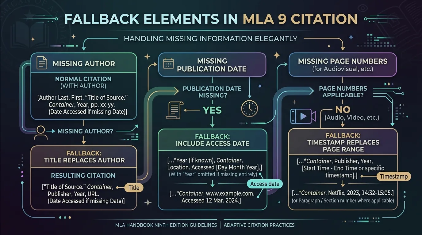 Fallback Elements in MLA 9 Citation Diagram